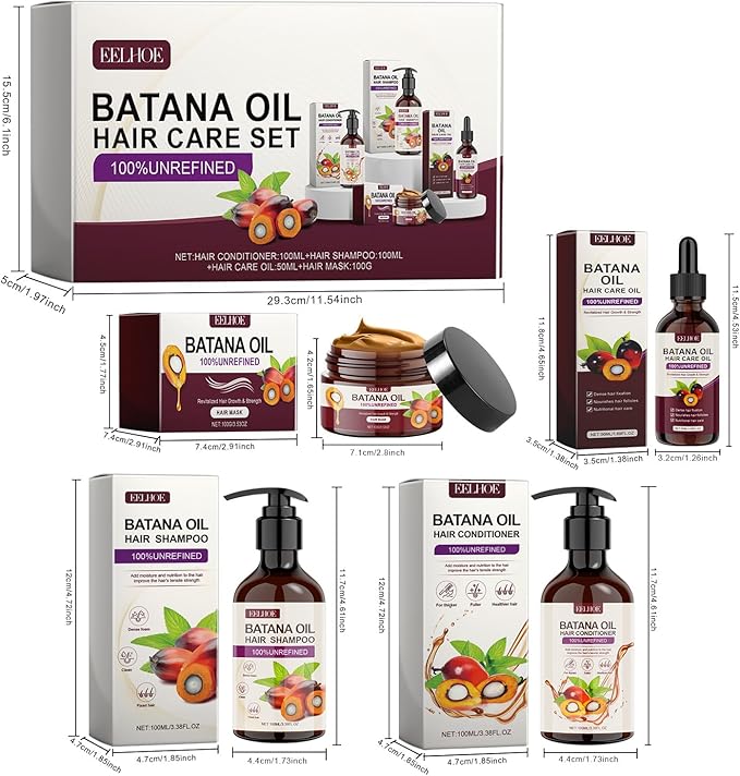 Batana Oil Hair Care Set – Growth, Thickness & Repair Formula