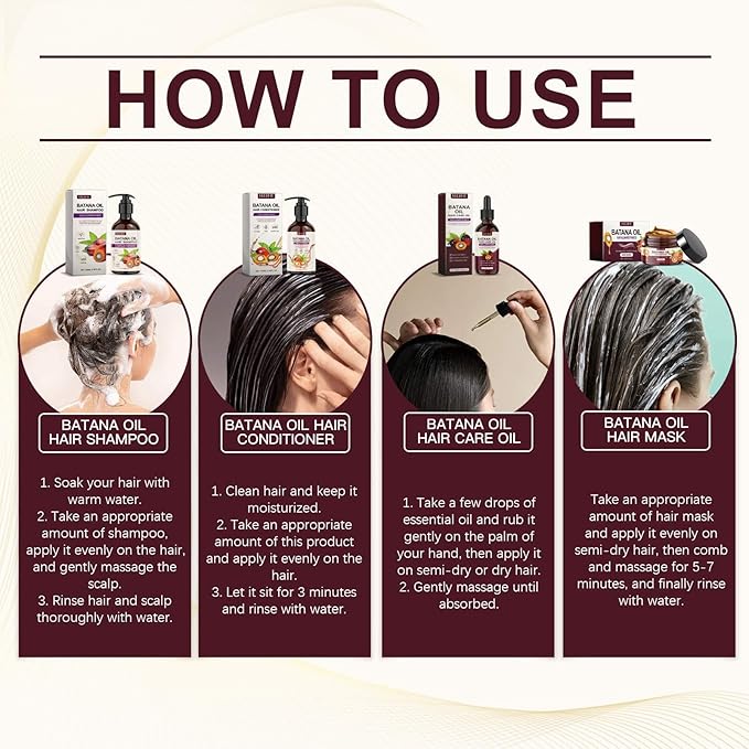 Batana Oil Hair Care Set – Growth, Thickness & Repair Formula