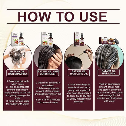 Batana Oil Hair Care Set – Growth, Thickness & Repair Formula